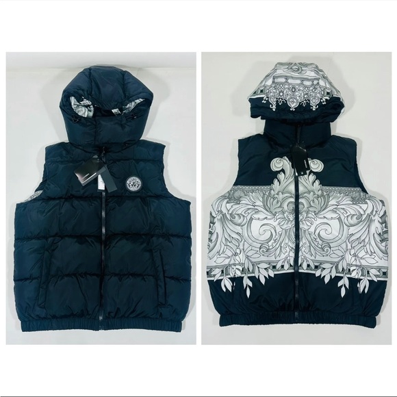 Versace men’s Renaissance Medusa Barocco Reversible Down filled Puffer Vest NEW - Picture 3 of 16